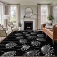 thumbnail image 1 of Spring Dandelion Area Rugs 6'x9', Washable Small Throw Rugs for Kitchen Dining room, Modern Country Flower Black White Indoor Outdoor Rug Non-Slip Low Pile Carpet Runner Reversible Floor Mats, 1 of 8