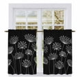 thumbnail image 1 of Spring Dandelion Kitchen Curtains 54 Inch Length, Modern Country Flower Black White Tiers Curtains for Bathroom Bedroom Cafe, Light Filtering Small Window Treatment Short Drapes 2 Panels 42"Wx54"L, 1 of 8