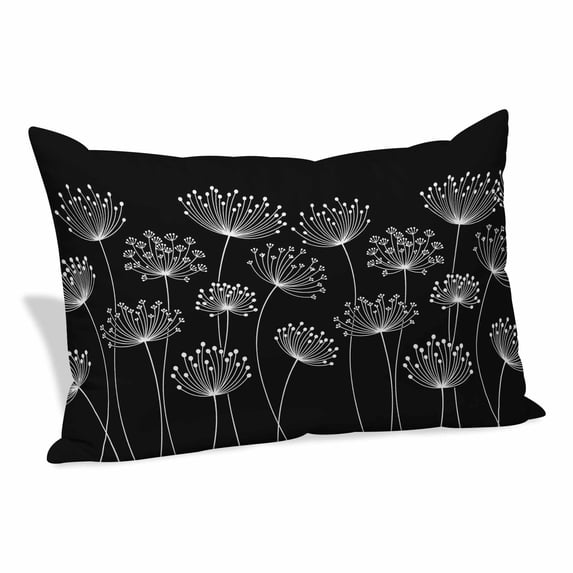 Spring Dandelion Pillow Covers 16"x24", Modern Country Flower Black White Soft Brushed Microfiber Breathable Throw Pillow Covers, Decorative Pillowcase with Zipper for Couch Sofa Bedroom Living Room