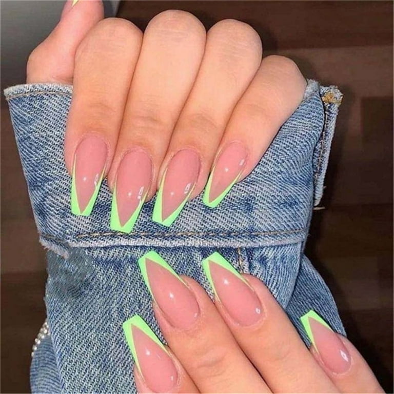 Long clear coffin nails discount