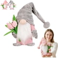 thumbnail image 1 of Spring Decor, 15in Handmade Plush with Tulip Bouquet Decorations for Home Classroom Office Shop, Mother's Day Teachers' Day Easter Gifts (1, Grey), 1 of 7