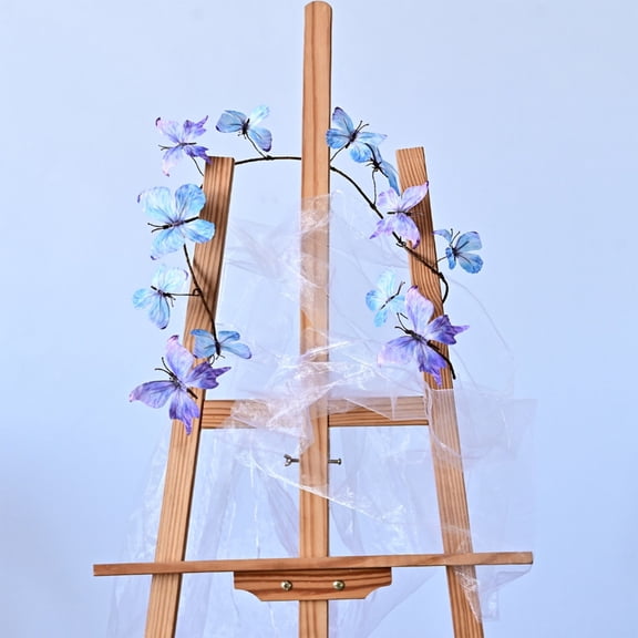 Spring Decor Butterfly Accents Vining Twist Design Spiral Staircase Garland Decor Imitation Butterfly Rattan Decoration for Home Wall