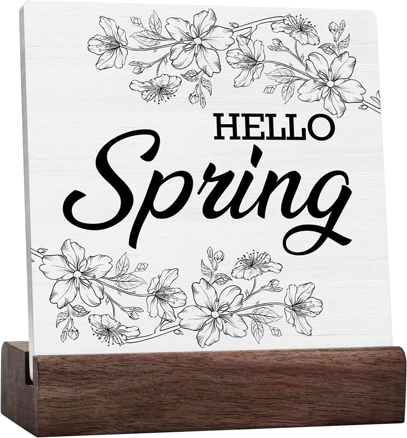 Spring Decor Hello Spring Ceramic Desk Sign Spring Decorations For Home ...