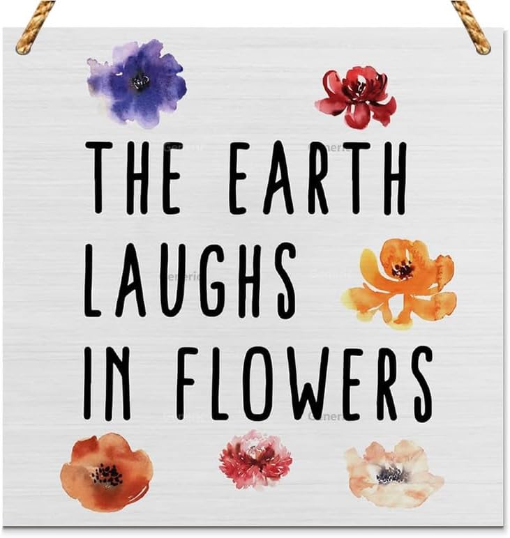 Spring Decor Inspirational Flower Decor Cute Wood Sign Farmhouse Home ...