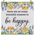 thumbnail image 1 of Spring Decor Rustic There Are So Many Beautiful Reasons to Be Happy Wood Sign Spring Art Decorations Tabletop Shelf Desk Home Decor Wood Sign Wooden Wall Decor 5 * 5 inch, 1 of 5