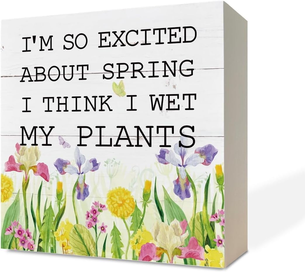 Spring Decor Sign Wooden Box Sign Desk Decor Table Shelf Decor ...