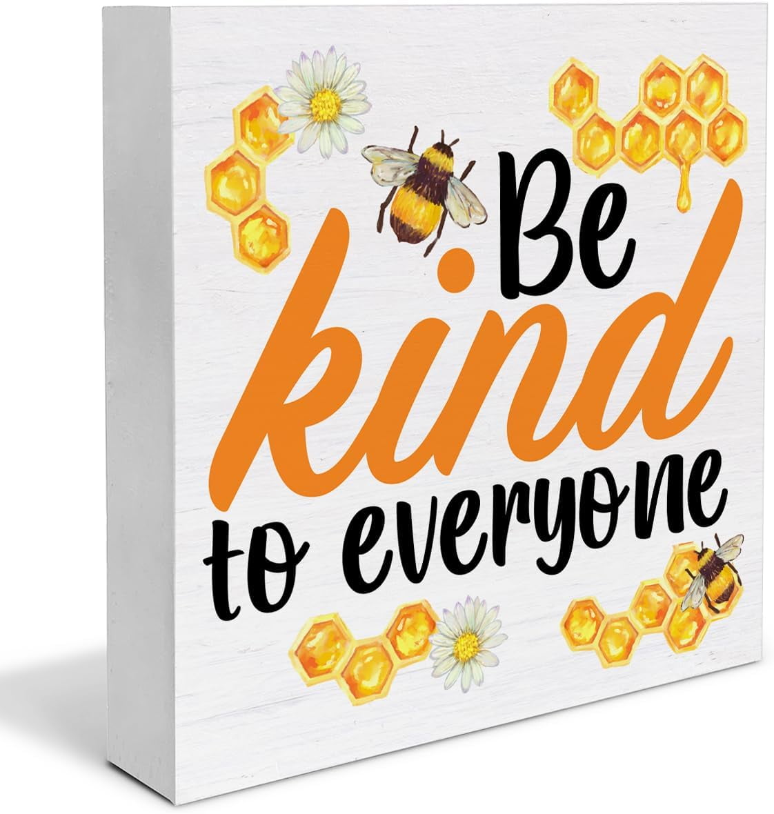 Spring Decor - Spring Sign Decorations Be Kind To Everyone Wood Block ...
