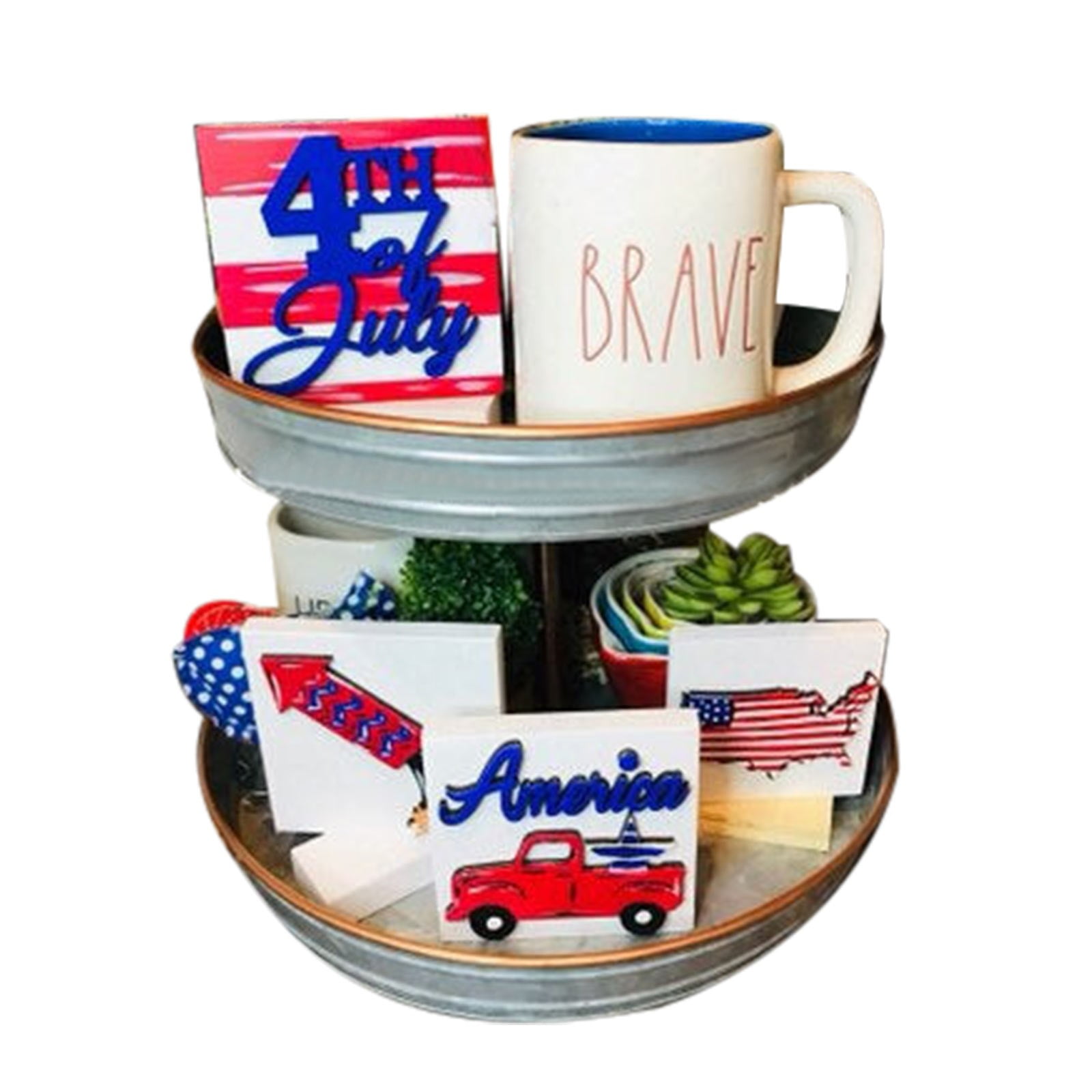 Spring Decorations For Home Independence Day Tray Decoration Layered ...