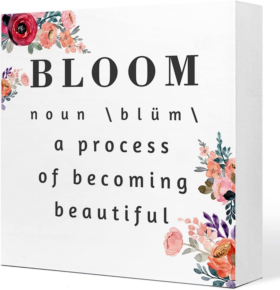 Spring Desk Decor Bloom Noun Definition Wood Sign Desk Decor Rustic
