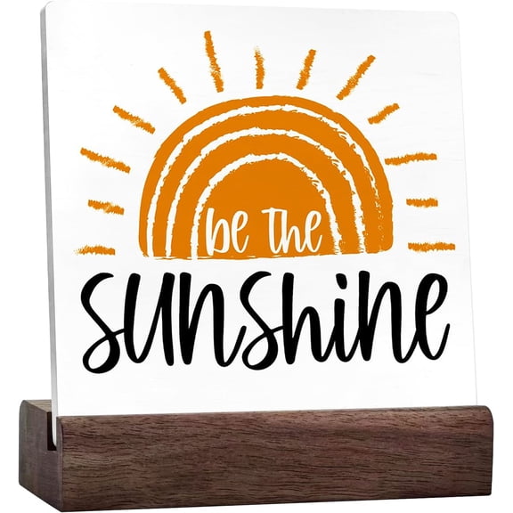 Spring Desk Decor,Sunshine Sign,Be The Sunshine Spring Summer Ceramic Desk Sign For Home Living Room Office Desk Table Decor,Inspirational Gifts For Friend
