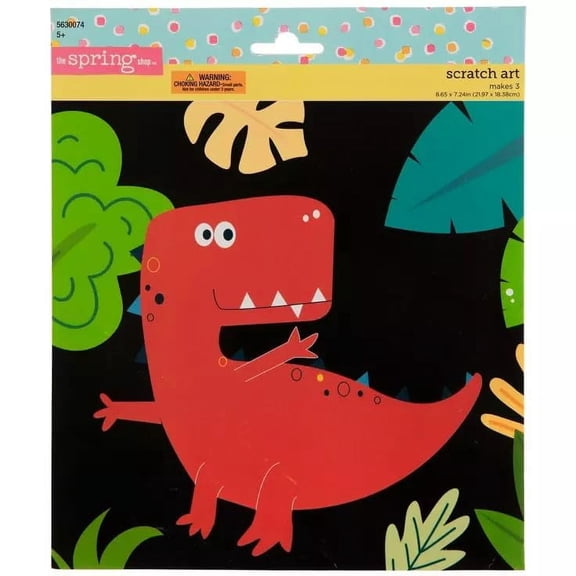 Spring Dinosaurs Scratch Art Craft Kit - Makes 3