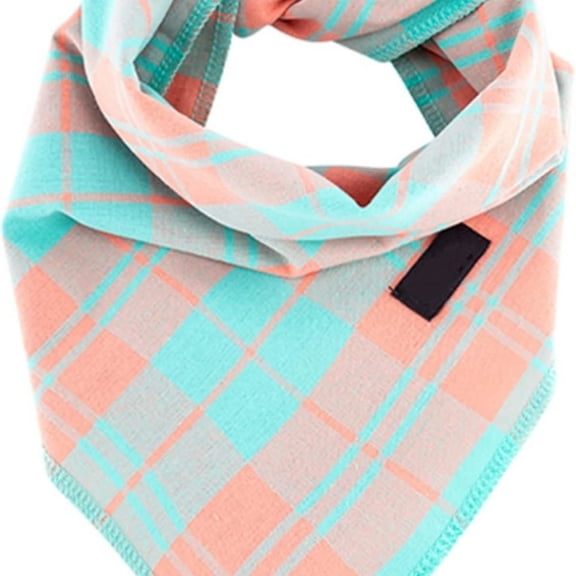 Spring Dog Bandana Large-Dog Scarf Vibrant Color Plaid Printing Adjustable Bib Handkerchief Accessories for Small Dogs Cats