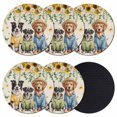 thumbnail image 1 of Spring Dog Coasters Set of 6, Absorbent Coasters for Drinks, Sunflower Daisy Botanical Rustic Coaster for Desk Coffee Table Protection, Home Decor House Warming Gifts 4", 1 of 8
