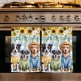 thumbnail image 1 of Spring Dog Kitchen Towels Set of 4, Sunflower Daisy Botanical Blue Plaid Absorbent Dish Towels for Kitchen, Microfiber Hand Towel, Quick Drying Tea Towel for Cleaning Decorative Dishcloths, 1 of 7