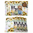 thumbnail image 1 of Spring Dog Placemats Set of 4, Sunflower Daisy Botanical Watercolor Placemats for Dining Table, Place Mats for Kitchen Tabletop, Waterproof Wipeable Dining Table Mats Set, 1 of 9
