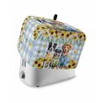 thumbnail image 1 of Spring Dog Small Toaster Cover 2 Slice, Kitchen Appliance Covers, Sunflower Daisy Botanical Blue Plaid Toaster Oven Cover with Loop, Bread Machine Cover Polyester Dust Cover Protection, 1 of 4