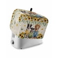 thumbnail image 1 of Spring Dog Small Toaster Cover 2 Slice, Kitchen Appliance Covers, Sunflower Daisy Botanical Rustic Toaster Oven Cover with Loop, Bread Machine Cover Polyester Dust Cover Protection, 1 of 4