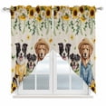 thumbnail image 1 of Spring Dog Swag Valances for Windows, Kitchen Window Curtains Over Sink, Sunflower Daisy Botanical Rustic Window Treatment Curtains for Living Room/Bedroom Curtains 2 Panel Sets 36"x45", 1 of 8