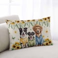 thumbnail image 1 of Spring Dog Throw Pillow Covers, Sunflower Daisy Botanical Rustic Soft Breathable Pillow Cases with Invisible Zipper for Sleeping, King Size Pillowcases for Couch Bed Sofa Chair 20x36 Inches, 1 of 9