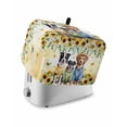 thumbnail image 1 of Spring Dog Toaster Cover 4 Slice, Large Kitchen Appliance Covers, Sunflower Daisy Botanical Yellow Ombre Toaster Oven Cover with Loop, Bread Machine Cover Polyester Dust Cover Protection, 1 of 4