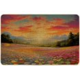 Spring Door Mat Landscape Scenic Floral Wildflower Sunset Sky Tree