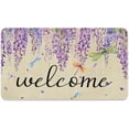 thumbnail image 1 of Spring Door Mat Non Slip Spring Summer Seasonal Door Mat for Front Door Indoor Outdoor Flower Floral Entrance Floor Rug 30"*17" (Purple), 1 of 5