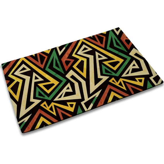 Spring Door Mat Outdoor,Farmhouse African Geometric Doormat,Funny Autumn Welcome Mat for Entrance Home Décor,Rustic Yard Decorative Floor Mat for Home Front Door Indoor(30"x17")