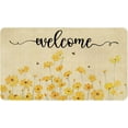 thumbnail image 1 of Spring Door Mat,Yellow Flower Floral Bee Indoor Outdoor Non-Slip Doormat,Entryway Front Porch Spring Summer Welcome Door Mat for Entrance Decor,30" x 17", 1 of 6