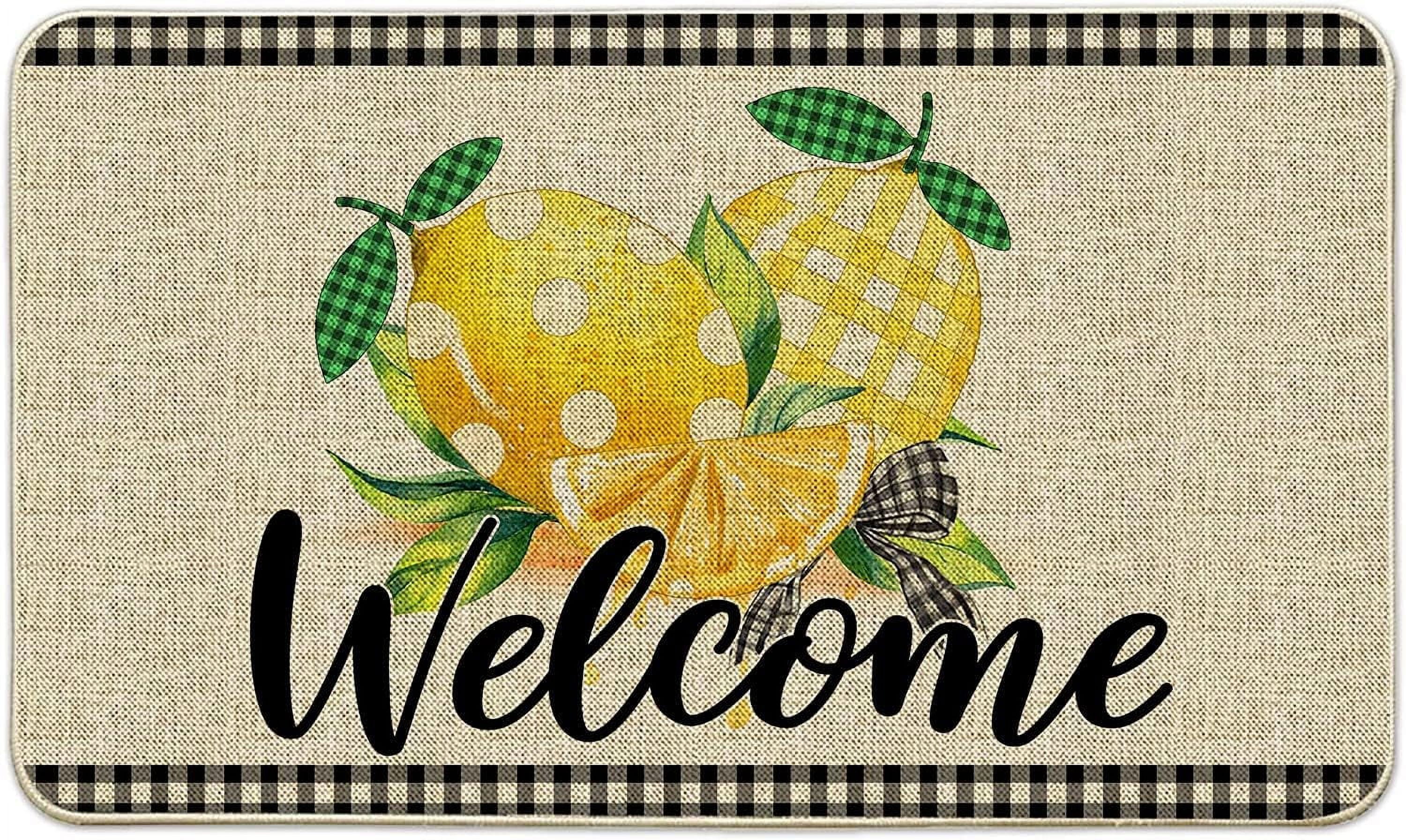 Spring Door Mats Outdoor, Lemon Mats for Front Door, Lemon