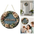 thumbnail image 1 of Spring Door Sign Welcome Hanging Navy Blue a - Wooden Door Hanger – Circular Wood Sign for Home Decor Rustic Welcome Sign for Garden Porch Cabin - 1 Spring Door Sign, 1 of 9