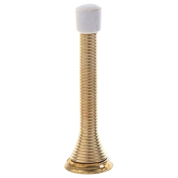 Spring Door Stopper, Flexible Heavy Duty Wall Mount Door Stoppers with Anti-Collision Rubber Tip, Rustproof Metal Spring Door Bumper Stop, Easy Install Wall Protector Hardware for Room Doors, Gold