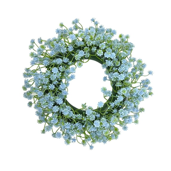 Spring Door Wreath Winter Artificial Greenery Pvc Foliage For Wall Decoration Indoor Outdoor Holiday Home Decor 11.02 Inches Diameter Blue