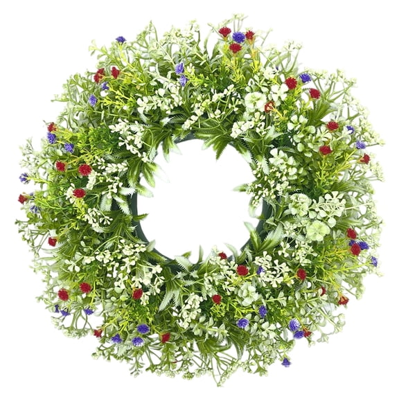 Spring Door Wreaths for Front Door Outside, 12.99In Artificial Greenery Wreath with Frosted Berries, Indoor/Outdoor Wall Decor Winter Door Wreaths for Front Door Outside