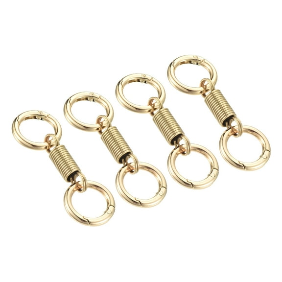 Spring Double Ring Keychain Dual Key Ring Holder Detachable Keychain Spring Shaped Key Accessories Dual Split Key Ring Gold 4