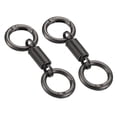 thumbnail image 1 of Spring Double Ring Keychain Dual Key Ring Holder Detachable Keychain Spring Shaped Key Accessories Dual Split Key Ring Matte Black 2, 1 of 7