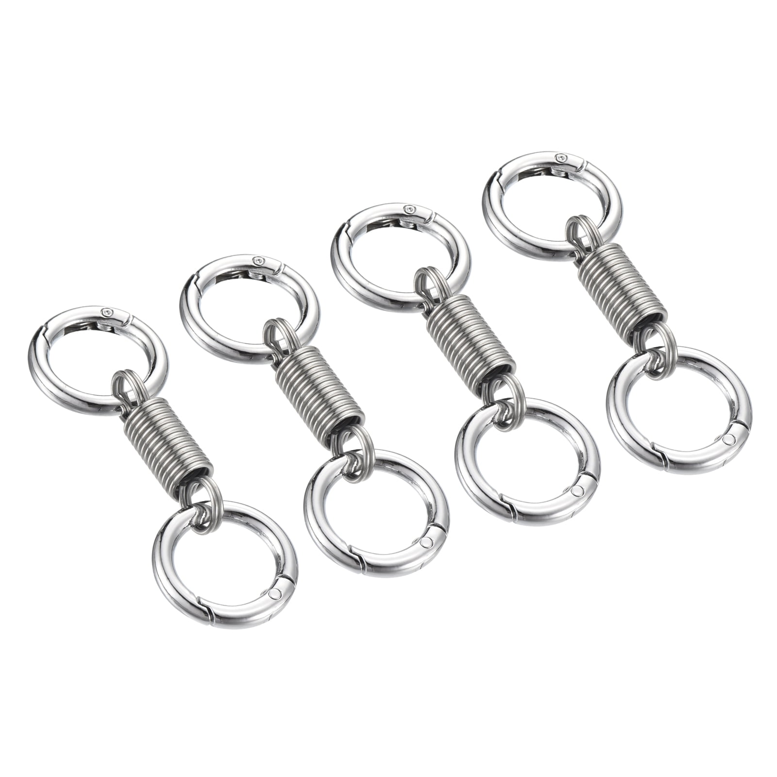 Spring Key Toy Spring Double Ring Keychain Dual Key Ring Holder Detachable Keychain ...