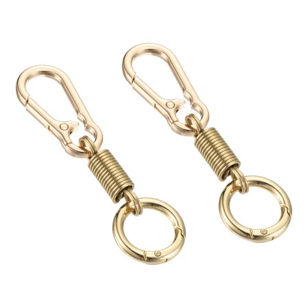 Spring Double Ring Keychain Holder Detachable Keychain Spring Shaped Accessories Gold 2
