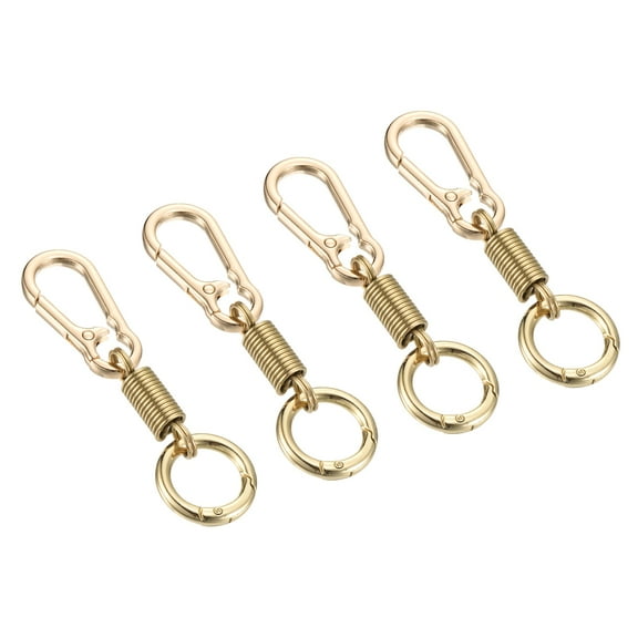 Spring Double Ring Keychain Holder Detachable Keychain Spring Shaped Accessories Gold 4