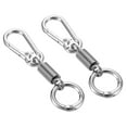 thumbnail image 1 of Spring Double Ring Keychain Holder Detachable Keychain Spring Shaped Accessories Silver 2, 1 of 7