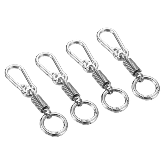 Spring Double Ring Keychain Holder Detachable Keychain Spring Shaped Accessories Silver 4
