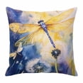thumbnail image 1 of Spring Dragonfly Throw Pillow Cover Pastoral Dandelion Floral Cotton Linen Cushion Cover Throw Pillow Case with Invisible Zipper for Couch Sofa Bed Chair Car 26x26 Inch, 1 of 14