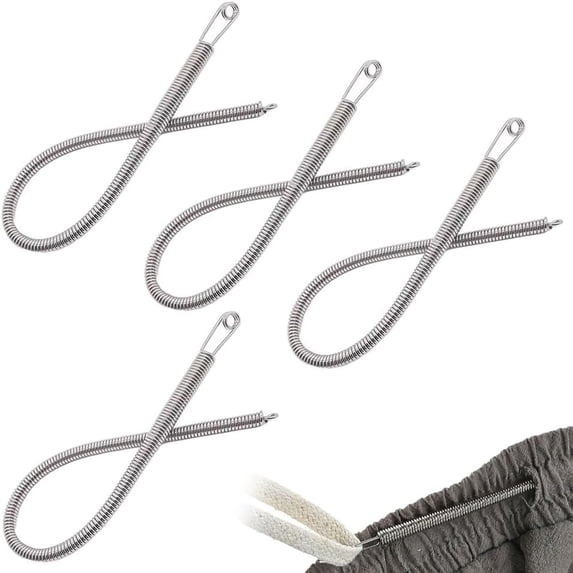 Spring Drawstring Needle Threader,DIY Rope Threader Clip,Drawstrings Replacement with Easy Threaders,Drawstring Threader Tool Set,for Drawstring Replacement for Hoodies,Pants