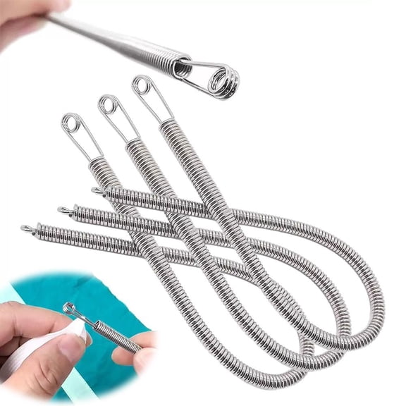 Spring Drawstring Threader Tool,DIY Rope Threader Clip,Elastic Drawstrings Puller String Replacement Threading Tools,Drawstring Threaders Tool Set for Hoodies Pants Jackets Coat