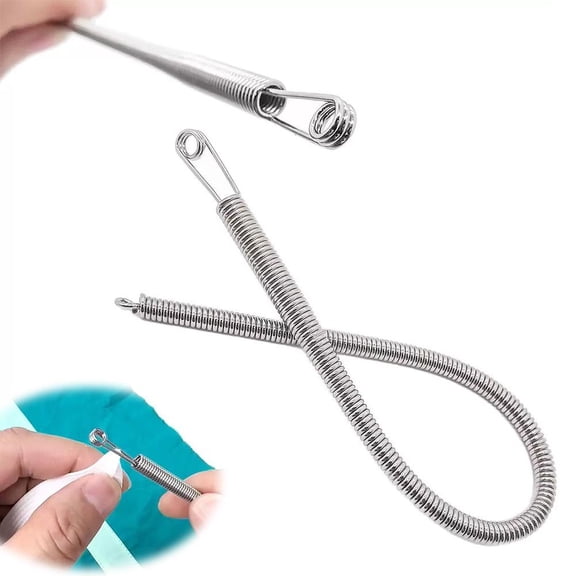 Spring Drawstring Threader Tool,DIY Rope Threader Clip,Elastic Drawstrings Puller String Replacement Threading Tools,Drawstring Threaders Tool Set for Hoodies Pants Jackets Coat