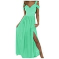 thumbnail image 1 of Spring Dresses For Women 2024 Long Off Shoulder Elegant Evening Dress Flower Fashion Festive Party Dress With Split Tshirt Sundress Boho Tank Dress, 1 of 5