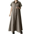 thumbnail image 1 of Spring Dresses For Women Sevevn Women's Summer Casual Color Sleeveless Oversized Skirt-Breasted Cotton Linen Shirt Dress Womens Summer Dresses, 1 of 6