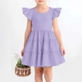 thumbnail image 1 of Spring Dresses Short Sleeved Small Floral Princess Style Dance Dresses for Girls Summer Outfits Beach Sundress (Purple,4-5 Years), 1 of 4