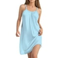 thumbnail image 1 of Spring Dresses For Women 2025, Elegant Casual Sleeveless Spaghetti Strap Tank Dress Wedding Guest Beach Party Summer 2025 Boho Style Loose Fit Church Cocktail Dresses Work (M, Light Blue) ZMTing, 1 of 3
