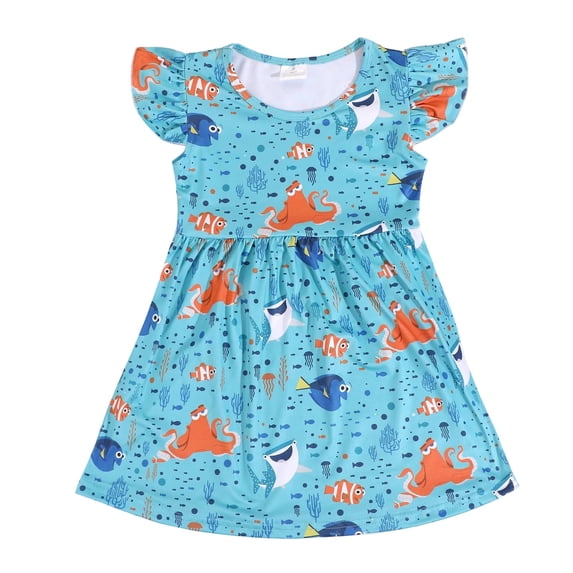 Spring Dresses for Girls , Big Dresses for Girls,Girls Casual Baseball Flounce Dress Playful Summer Outfit For Toddler And Kids