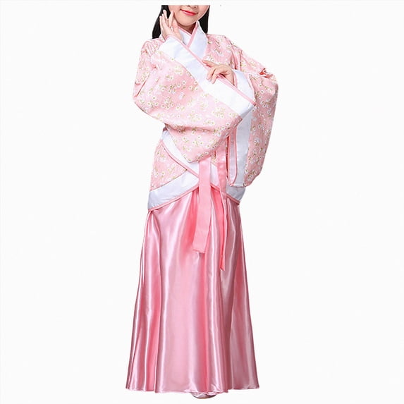 Spring Dresses for Girls Long Short Sleeve Girls Traditional Dresses Trendy Printed Clothes